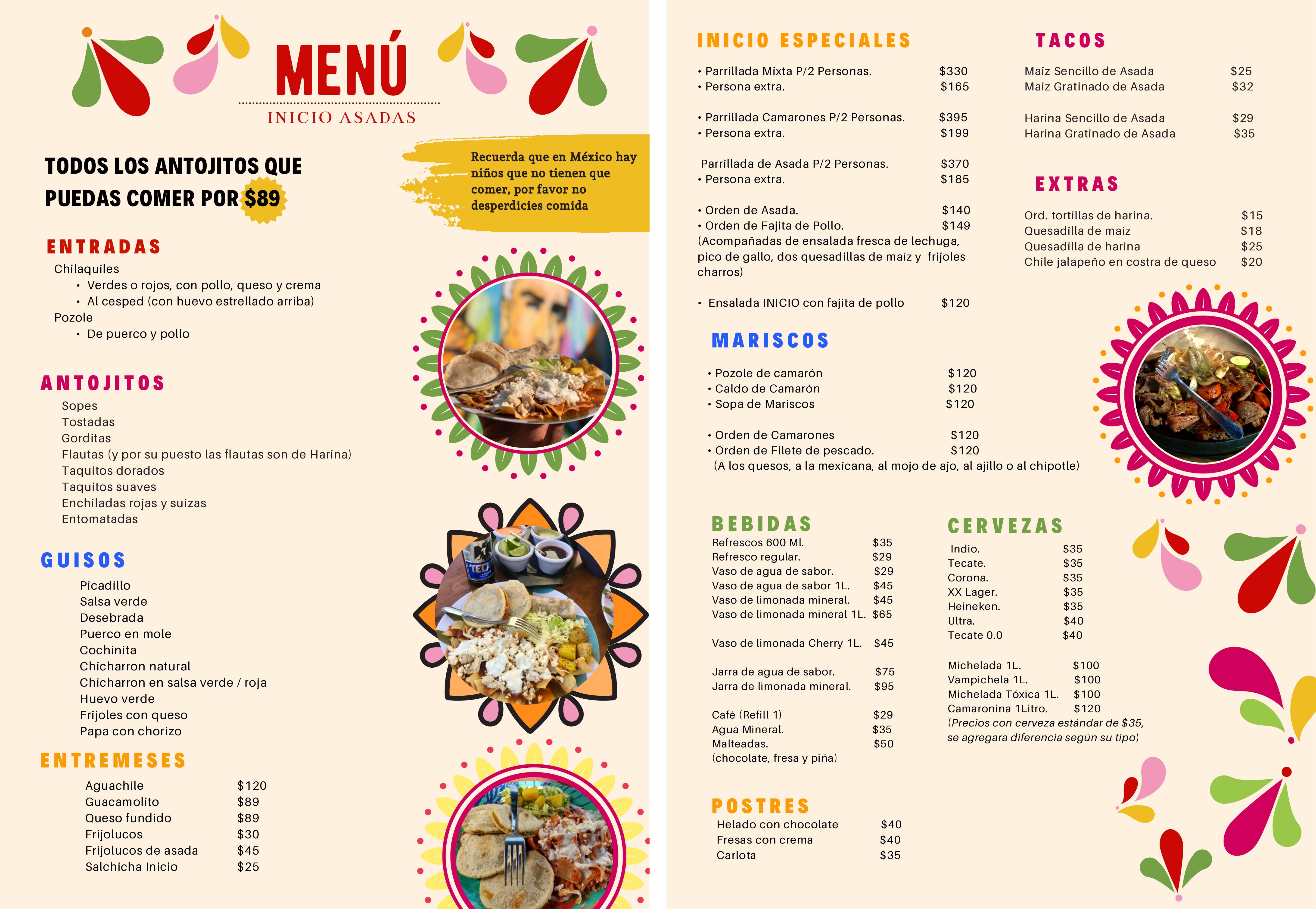 Menú de Precios
